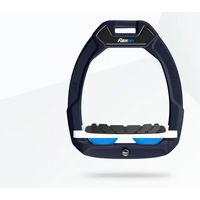 Produktbild von Flex-On Safe-On Sicherheitsreitsteigbügel aus Aluminium mit Neigungsverstellung in Weiß-Blau