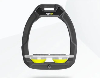 Flex-On Safe-On Sicherheitsreitsteigbügel Flach Grip Anthrazit Grau Gelb – Bild 1 von 1