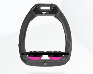 Flex-On Safe-On Sicherheitsreitsteigbügel Flach Grip Anthrazit Schwarz Rosa – Bild 1 von 1