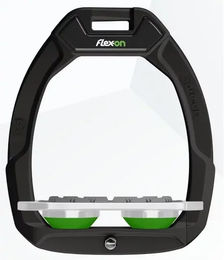 Flex-On Safe-On Sicherheitsreitsteigbügel Flach Grip Schwarz Grau Grün – Bild 1 von 1
