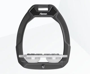 Flex-On Safe-On Sicherheitsreitsteigbügel flach mit Grip in Anthrazit Grau Weiß – Bild 1 von 1