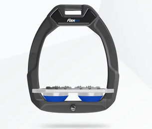 Flex-On Safe-On Sicherheitsreitsteigbügel Flach Ultra Grip Anthrazit Grau Blau – Bild 1 von 1