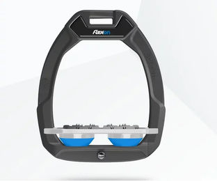 Flex-On Safe-On Sicherheitsreitsteigbügel Flach Ultra Grip Anthrazit Grau Blau – Bild 1 von 1