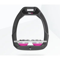 Produktbild von Flex-On Safe-On Sicherheitsreitsteigbügel Flach Ultra Grip Anthrazit Grau Rosa