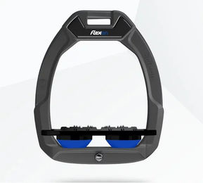 Flex-On Safe-On Sicherheitsreitsteigbügel Flach Ultra Grip Anthrazit Schwarz Blau – Bild 1 von 1