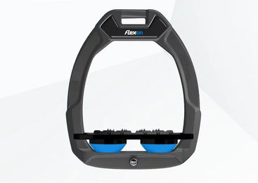 Flex-On Safe-On Sicherheitsreitsteigbügel Flach Ultra Grip Anthrazit Schwarz Blau – Bild 1 von 1
