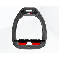 Produktbild von Flex-On Safe-On Sicherheitsreitsteigbügel Flach Ultra Grip Anthrazit Schwarz Rot