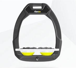 Flex-On Safe-On Sicherheitsreitsteigbügel Flach Ultra Grip Anthrazit Weiß Gelb – Bild 1 von 1