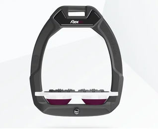 Flex-On Safe-On Sicherheitsreitsteigbügel Flach Ultra Grip Anthrazit Weiß Lila – Bild 1 von 1