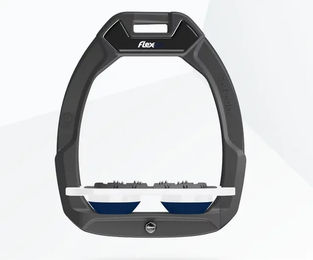 Flex-On Safe-On Sicherheitsreitsteigbügel Flach Ultra Grip Anthrazit Weiß Navy – Bild 1 von 1