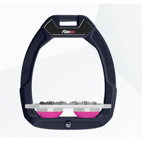 Produktbild von Flex-On Safe-On Sicherheitsreitsteigbügel Flach Ultra Grip Marine Grau Rosa