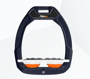 Flex-On Safe-On Sicherheitsreitsteigbügel Flach Ultra Grip Marine Weiß Orange – Bild 1 von 1
