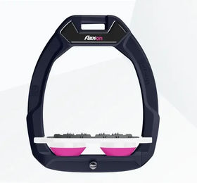 Flex-On Safe-On Sicherheitsreitsteigbügel Flach Ultra Grip Marine Weiß Rosa – Bild 1 von 1