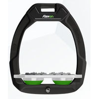 Produktbild von Flex-On Safe-On Sicherheitsreitsteigbügel Flach Ultra Grip Schwarz Grün Grau