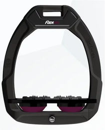 Flex-On Safe-On Sicherheitsreitsteigbügel Flach Ultra Grip Schwarz/Pflaume – Bild 1 von 1