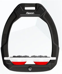 Flex-On Safe-On Sicherheitsreitsteigbügel Flach Ultra Grip Schwarz Weiß Rot – Bild 1 von 1