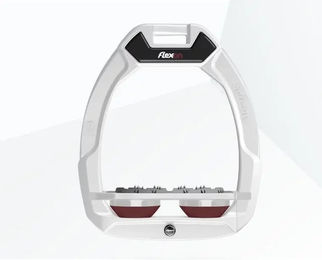 Flex-On Safe-On Sicherheitsreitsteigbügel Flach Ultra Grip Weiß Grau Bordeaux – Bild 1 von 1