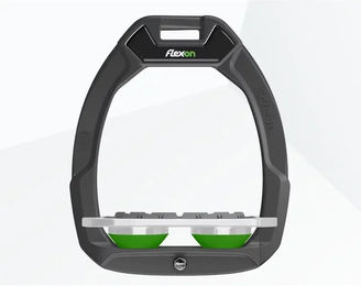 Flex-On Safe-On Sicherheitsreitsteigbügel Flat Grip Anthrazit Grau Grün – Bild 1 von 1