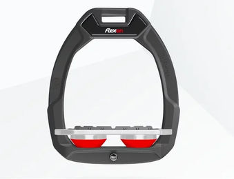 Flex-On Safe-On Sicherheitsreitsteigbügel Flat Grip Anthrazit Grau Rot – Bild 1 von 1