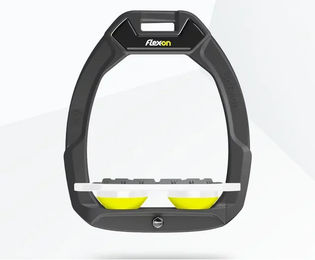 Flex-On Safe-On Sicherheitsreitsteigbügel Flat Grip Anthrazit Weiß Gelb – Bild 1 von 1