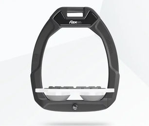 Flex-On Safe-On Sicherheitsreitsteigbügel Flat Grip Anthrazit Weiß Grau – Bild 1 von 1