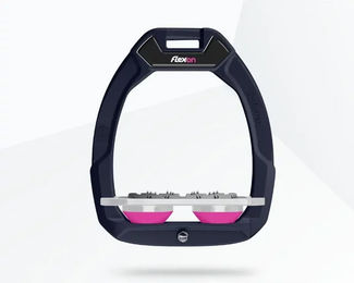 Flex-On Safe-On Sicherheitsreitsteigbügel Flat Grip für Pferde in Grün Grau Rosa – Bild 1 von 1