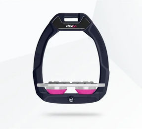 Flex-On Safe-On Sicherheitsreitsteigbügel Flat Grip Marine Grau Rosa – Bild 1 von 1