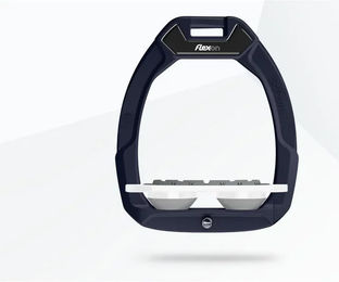 Flex-On Safe-On Sicherheitsreitsteigbügel Flat Grip Marine Weiß Grau – Bild 1 von 1