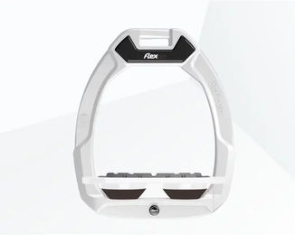 Flex-On Safe-On Sicherheitsreitsteigbügel Flat Grip Weiß/Braun – Bild 1 von 1