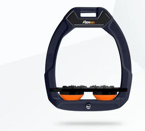 Flex-On Safe-On Sicherheitsreitsteigbügel Flat Ultra Grip Aluminium Schwarz Orange – Bild 1 von 1