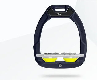 Flex-On Safe-On Sicherheitsreitsteigbügel Flat Ultra Grip Braun Grau Gelb – Bild 1 von 1