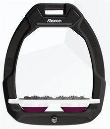 Flex-On Safe-On Sicherheitsreitsteigbügel Flat Ultra Grip Schwarz Weiß Purpur – Bild 1 von 1