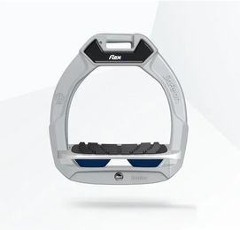 Flex-On Safe-On Sicherheitsreitsteigbügel für Kinder aus Aluminium in Grau und Marine mit Grip-Funktion – Bild 1 von 1