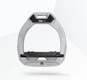 Flex-On Safe-On Sicherheitsreitsteigbügel für Kinder aus Aluminium in Schwarz/Grau mit Grip – Bild 1 von 1
