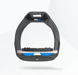Flex-On Safe-On Sicherheitsreitsteigbügel für Kinder in Anthrazit Grau Blau mit Grip und Neigung – Bild 1 von 1