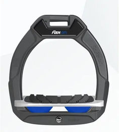 Flex-On Safe-On Sicherheitsreitsteigbügel für Kinder in Anthrazit Grau Blau mit Grip und Neigung – Bild 1 von 1