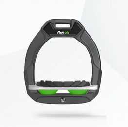 Flex-On Safe-On Sicherheitsreitsteigbügel für Kinder in Anthrazit Grau Grün mit Grip und Neigung – Bild 1 von 1