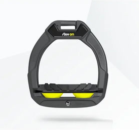 Flex-On Safe-On Sicherheitsreitsteigbügel für Kinder in Anthrazit Schwarz Yellow mit Grip und Neigung – Bild 1 von 1