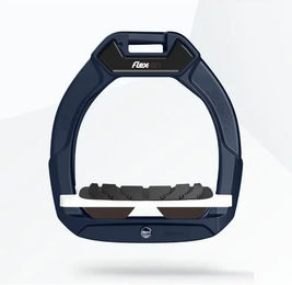 Flex-On Safe-On Sicherheitsreitsteigbügel für Kinder in Marine Weiß Braun mit Grip – Bild 1 von 1