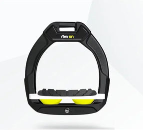 Flex-On Safe-On Sicherheitsreitsteigbügel für Kinder in Schwarz Weiß Gelb mit Grip – Bild 1 von 1