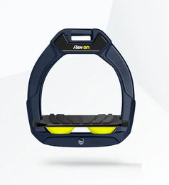 Flex-On Safe-On Sicherheitsreitsteigbügel für Kinder leicht geneigt in Marine Schwarz Gold – Bild 1 von 1
