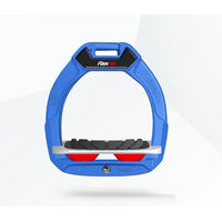 Produktbild von Flex-On Safe-On Sicherheitsreitsteigbügel für Kinder mit geneigtem Grip in Blau Grau Rot