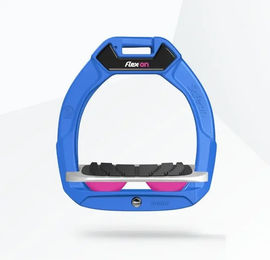 Flex-On Safe-On Sicherheitsreitsteigbügel für Kinder mit Grip in Blau Grau Rosa – Bild 1 von 1