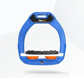 Flex-On Safe-On Sicherheitsreitsteigbügel für Kinder mit Grip in Blau Weiß Orange – Bild 1 von 1