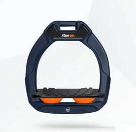 Flex-On Safe-On Sicherheitsreitsteigbügel für Kinder neigbar mit Grip in Marine Schwarz Orange – Bild 1 von 1