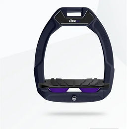 Flex-On Safe-On Sicherheitsreitsteigbügel geneigt mit Grip in Blau Schwarz Violett – Bild 1 von 1