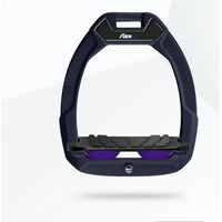 Produktbild von Flex-On Safe-On Sicherheitsreitsteigbügel geneigt mit Grip in Blau Schwarz Violett