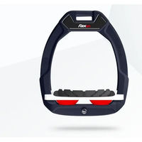 Produktbild von Flex-On Safe-On Sicherheitsreitsteigbügel geneigt mit Grip in Braun Weiß Rot