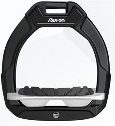 Flex-On Safe-On Sicherheitsreitsteigbügel geneigt mit Grip in Schwarz Grau Weiß – Bild 1 von 1