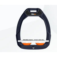 Produktbild von Flex-On Safe-On Sicherheitsreitsteigbügel mit Flachgriff aus Aluminium in Weiß-Orange